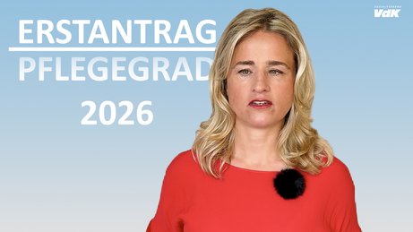 Das Thumbnail zeigt VdK-Pr&auml;sidentin Verena Bentele. Im Hintergrund steht "Erstantrag Pflegegrad 2026" und das VdK-Logo