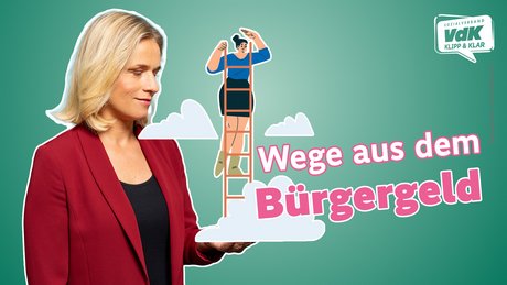 Die Collage zeigt VdK-Präsidentin Verena Bentele und den Text "Wege aus dem Bürgergeld"
