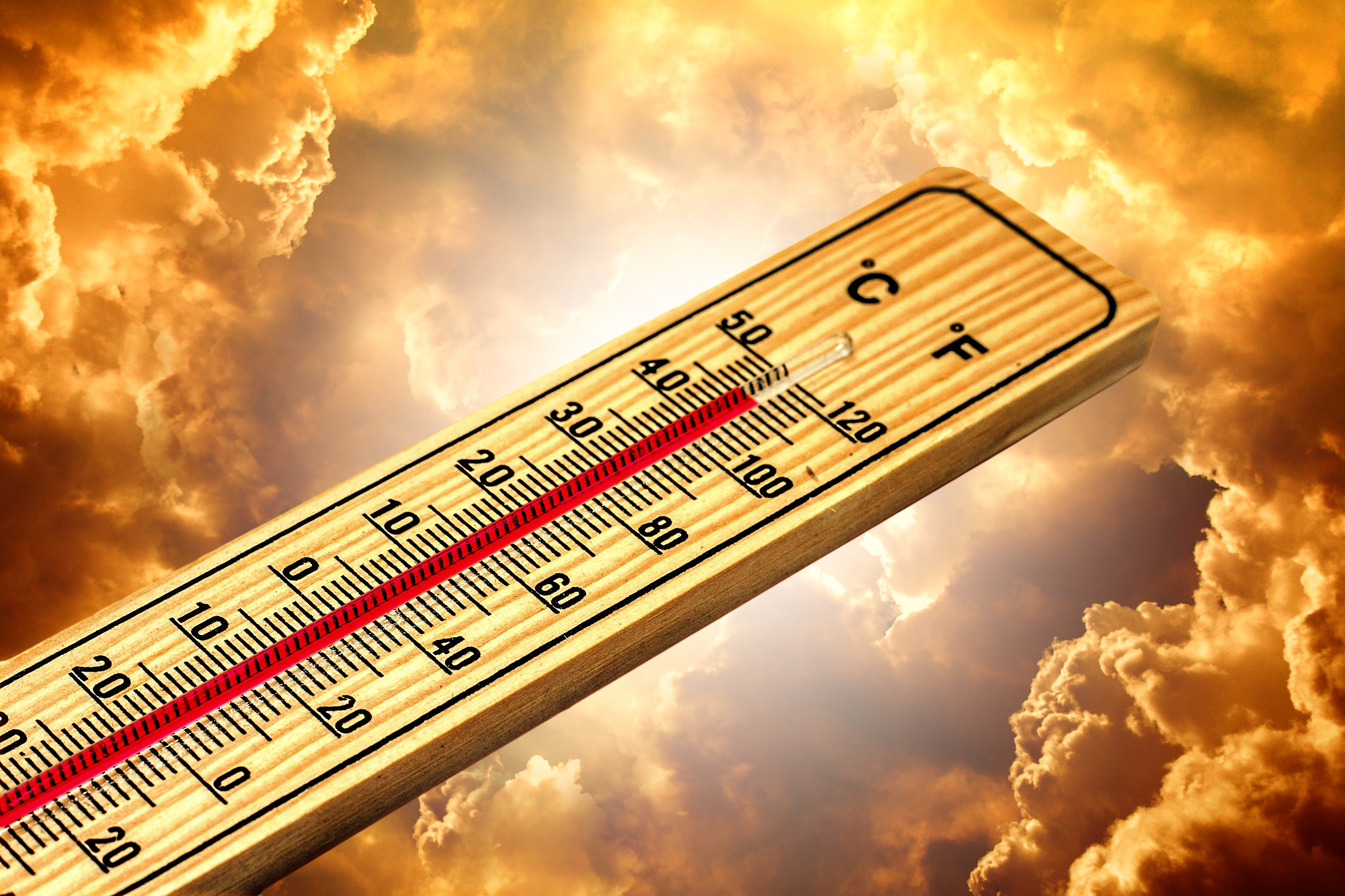 Ein Thermometer mit hoher Temperatur