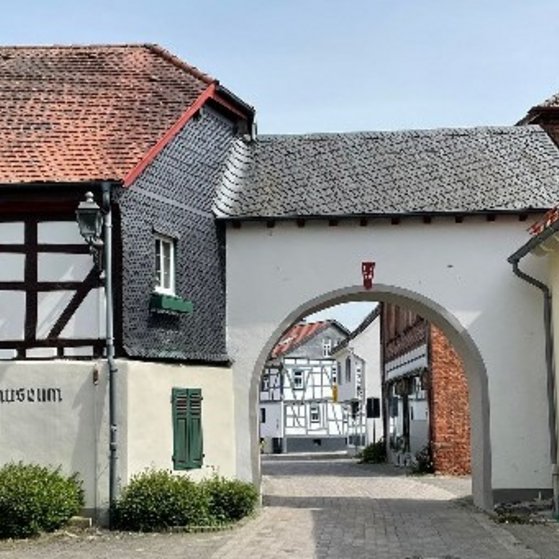 Blick auf das Stadttor mit Museum