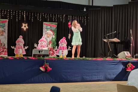 Eine bekannte S&auml;ngerin singt f&uuml;r das Publikum