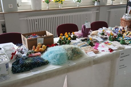 Handarbeiten der VdK-Handarbeitsgruppe Ausstellung vom Sommerfest 2026