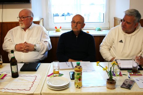 Vorsitzender Harald Krügel mit VB Hans Alex und SF Sandy Maise (vl) der neue Vs Harald Krügel mit VB Hans Alex und SF Sandy Maise (vl)