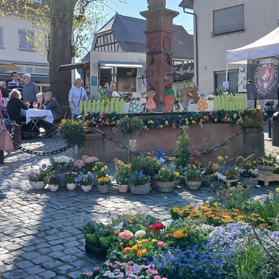 Das Bild zeigt den Altstadtmarkt Langen am Wilhelm-Leuschner-Platz am 05.04.2025 zum 25. jähriges Jubiläum