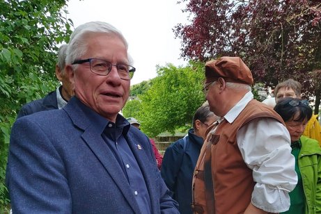 Herr Bürgermeister Döpgen bei der Ansprache bei der Ankunft