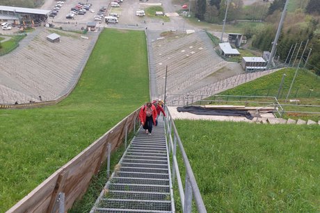 Der Aufstieg über die Treppen