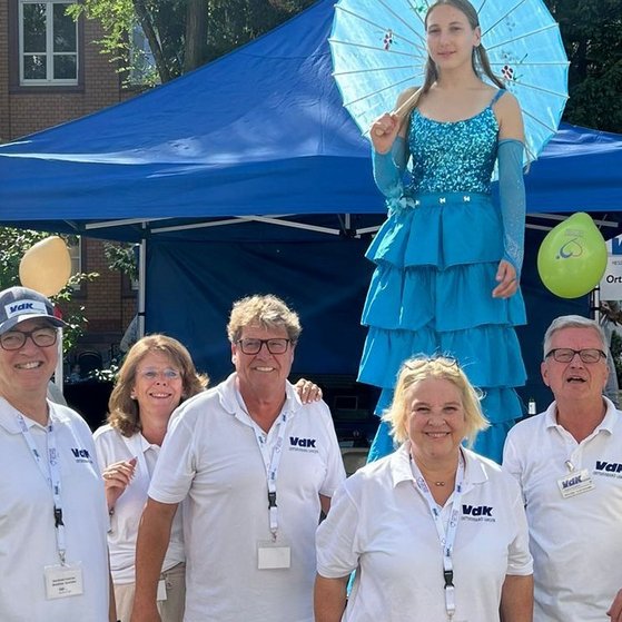 Das Bild zeigt den VdK Stand am Langener Markt in der Bahnstrasse am 07.09.2025