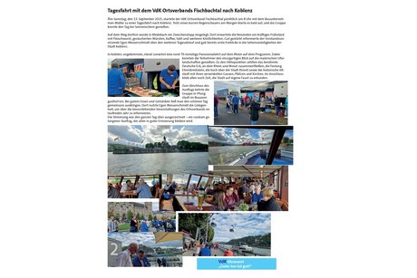 Plakat mit Rückblick Tagesausflug nach Koblenz