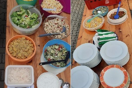 Blick auf die leckeren Salate