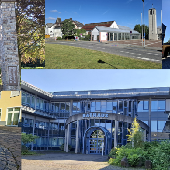Die Startseite des VdK Ortsverband Taunusstein. Gezeigt werden in einer Kollage sechs Bilder aus verschiedenen Stadtteilen.