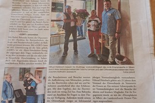 Pressebericht über die Veranstaltung in der Heimatzeitung Reiskirchen