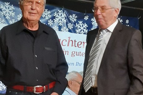 Helmut Rech mit Manfred Dietz - der Mann mit der Mundharmonika