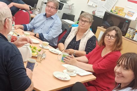 von links nach rechts: Matthias Harnisch,Thoralf Schulze, Jörg Kubitzki mit Ehefrau, Manuela Schindler undViktoria Schindler