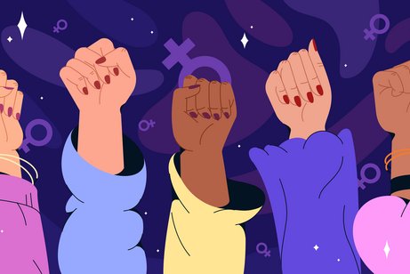 Frauenh&auml;nde - erhobene F&auml;uste