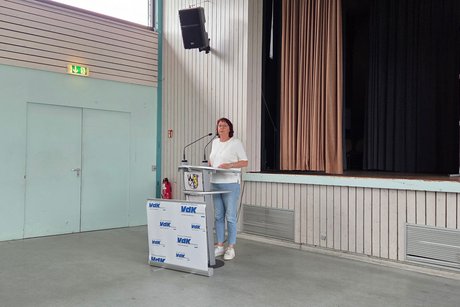 Landtagsabgeordnete  Kerstin Geis betont die Wichtigkeit des VdK in sozialen Fragen