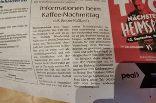 Einladung über Zeitung