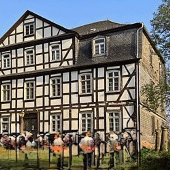 Schloss Amönau mit Gemeinde Wappen