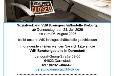 Hinweis, KV Gesch&auml;ftsstelle geschlossen