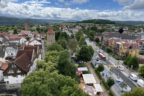 Eindrücke vom Hessentag-Blick auf das Weindorf vom Riesenrad