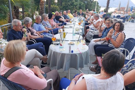 Auf der Terrasse des Hotel Alpi.