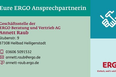 Visitenkarte ERGO Ansprechpartnerin f&uuml;r Mitglieder im KV Eichsfeld