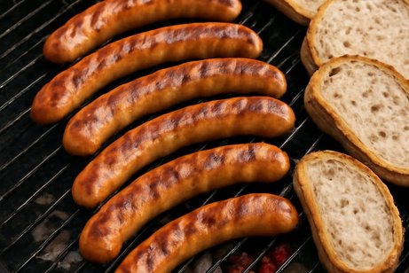 Grill mit Würstchen