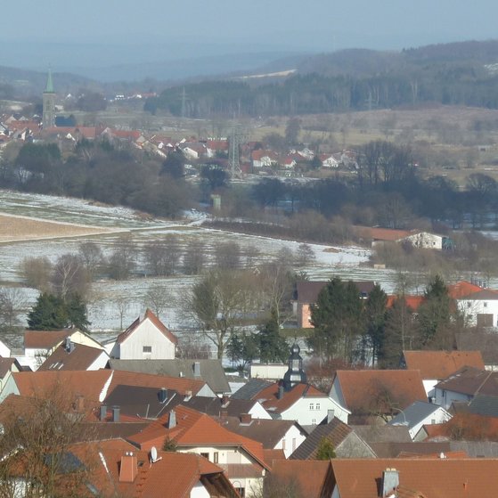 Dorfansicht Winter Blick auf Bermuthshain und Crainfeld im Winter