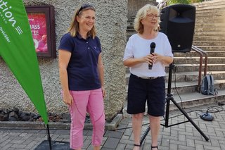 Ortsvorsteherin Carina Schneider (CDU) und Heike Bartsch (SPD)