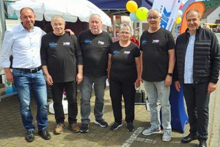 Der Vorstand Körle und rechts mit Bürgermeister Mario Gerhold und links der Bürgermeister der Partnerstadt Floh-Seligenthal Herr Rolf Holland-Nell.