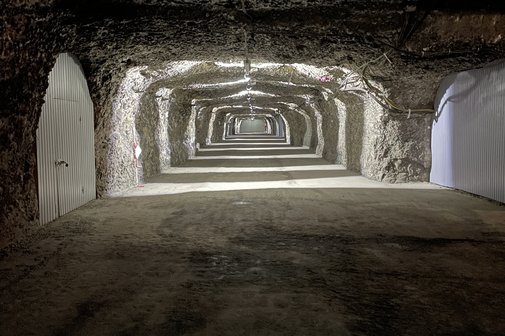 Stollen im Salzbergwerk