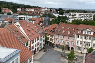 Blick vom Rathausturm auf die Innenstadt