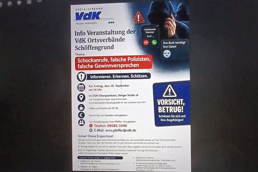 Hinweise zur Veranstaltung Vorsicht Betrug