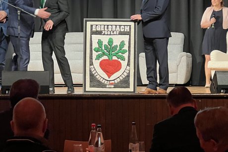 Gobelin als Gastgeschenk aus Haynau (Polen)