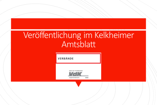 Hinweis zur Veröffentlichung im Kelkheimer Amtsblatt