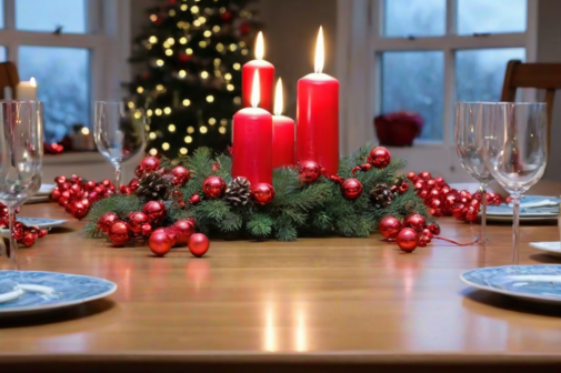 Weihnachtlich gedeckter Tisch