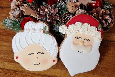 Bild eines Weihnachtssterns mit Nikolaus und Frau
