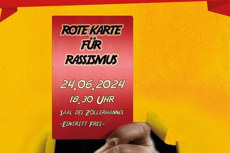 Plakat zur Talkrunde "Rote Karte für Rassismus"