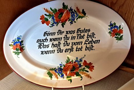 Porzellanteller mit Spruch