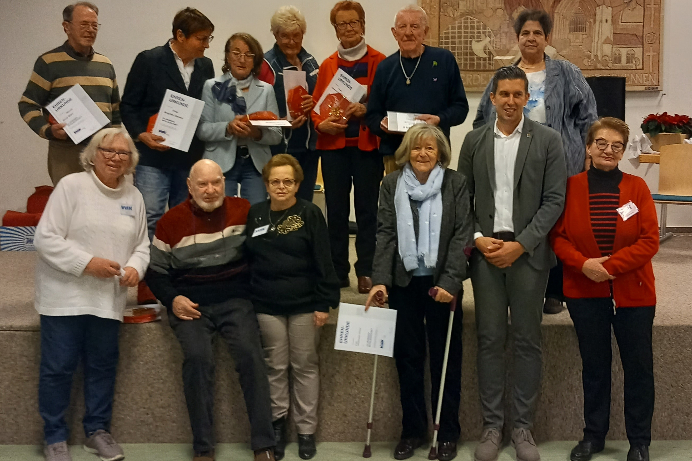 Jubilare, B&uuml;rgermeister, Kreisvorsitzende und Vorstand