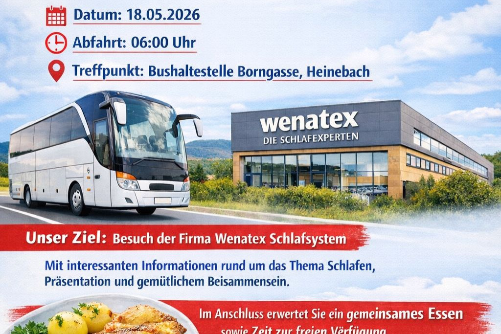 Werbebild Wenatex Busfahrt zu Wenatex