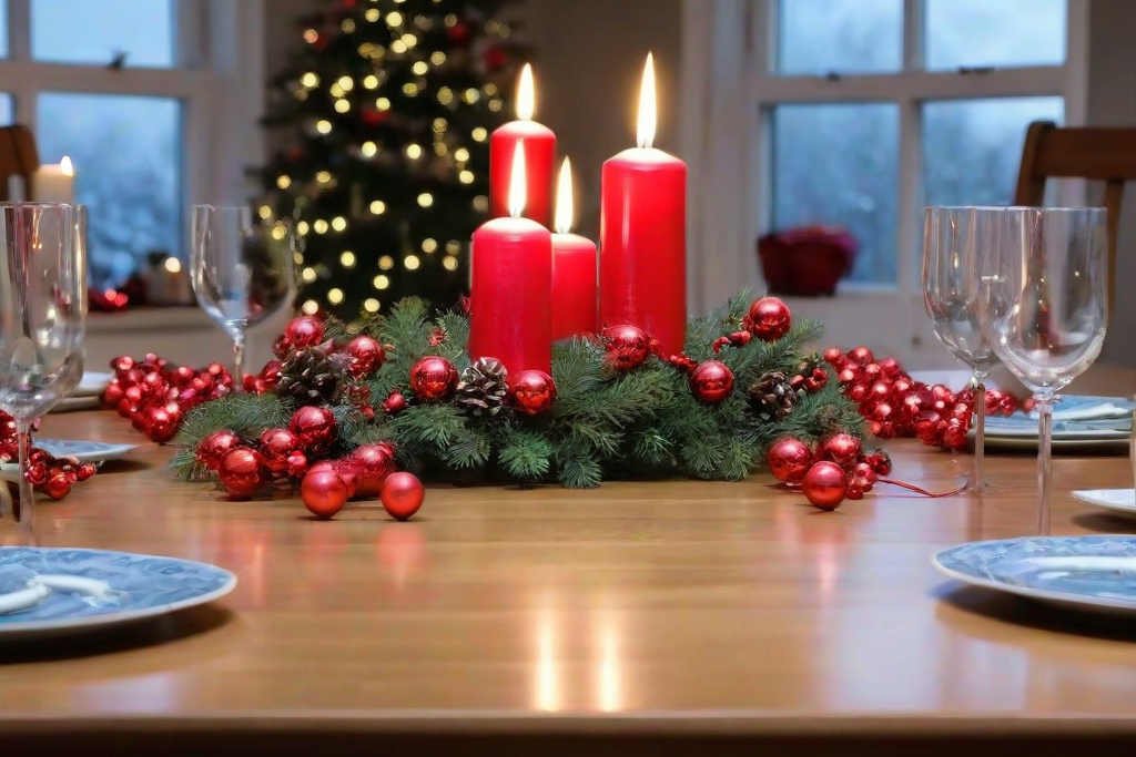 Weihnachtlich gedeckter Tisch