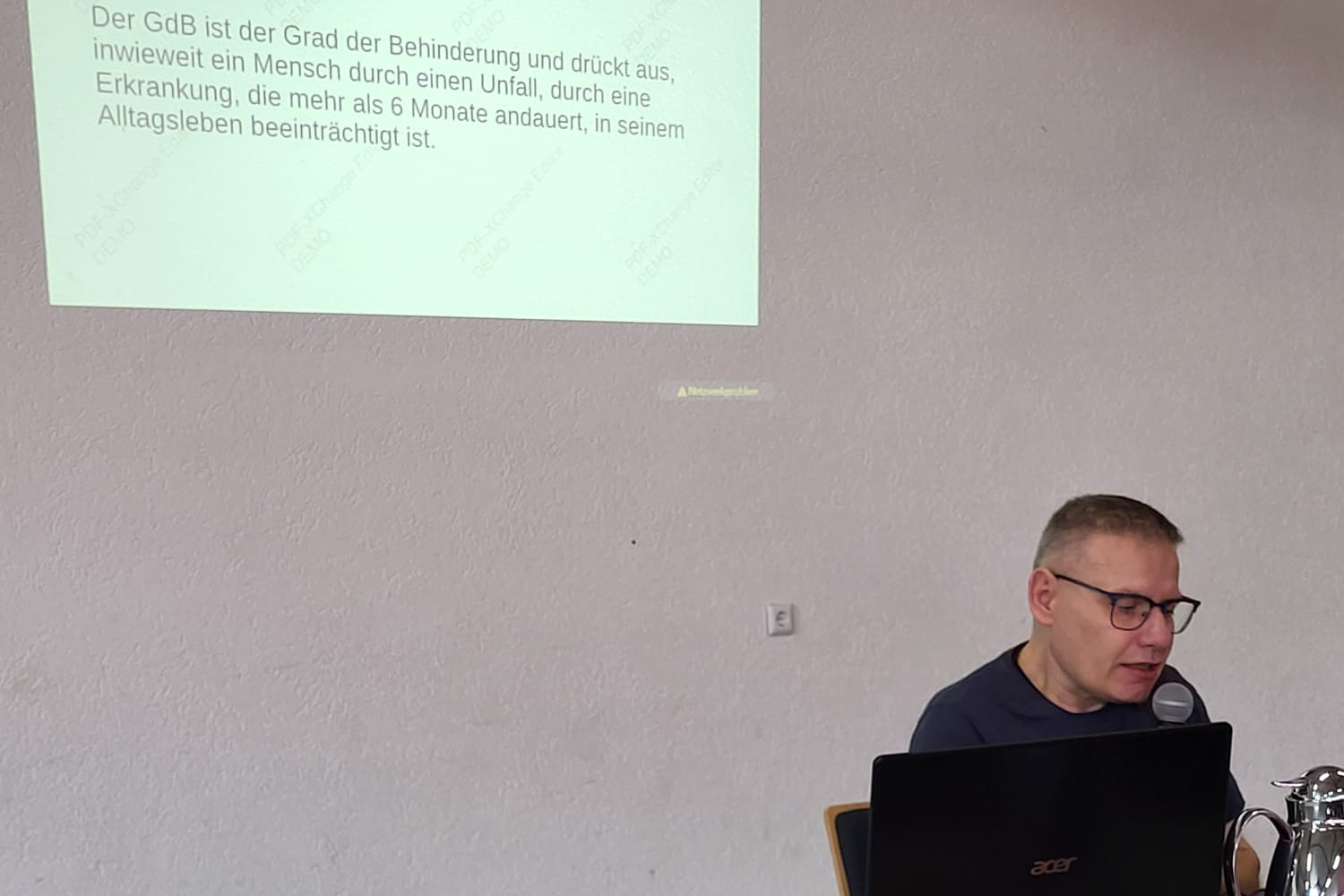 J&ouml;rg M&uuml;ller bei seinem Vortrag &uuml;ber den GdB