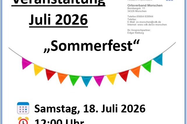 Sommerfest 18.07.2026 Sommerfest