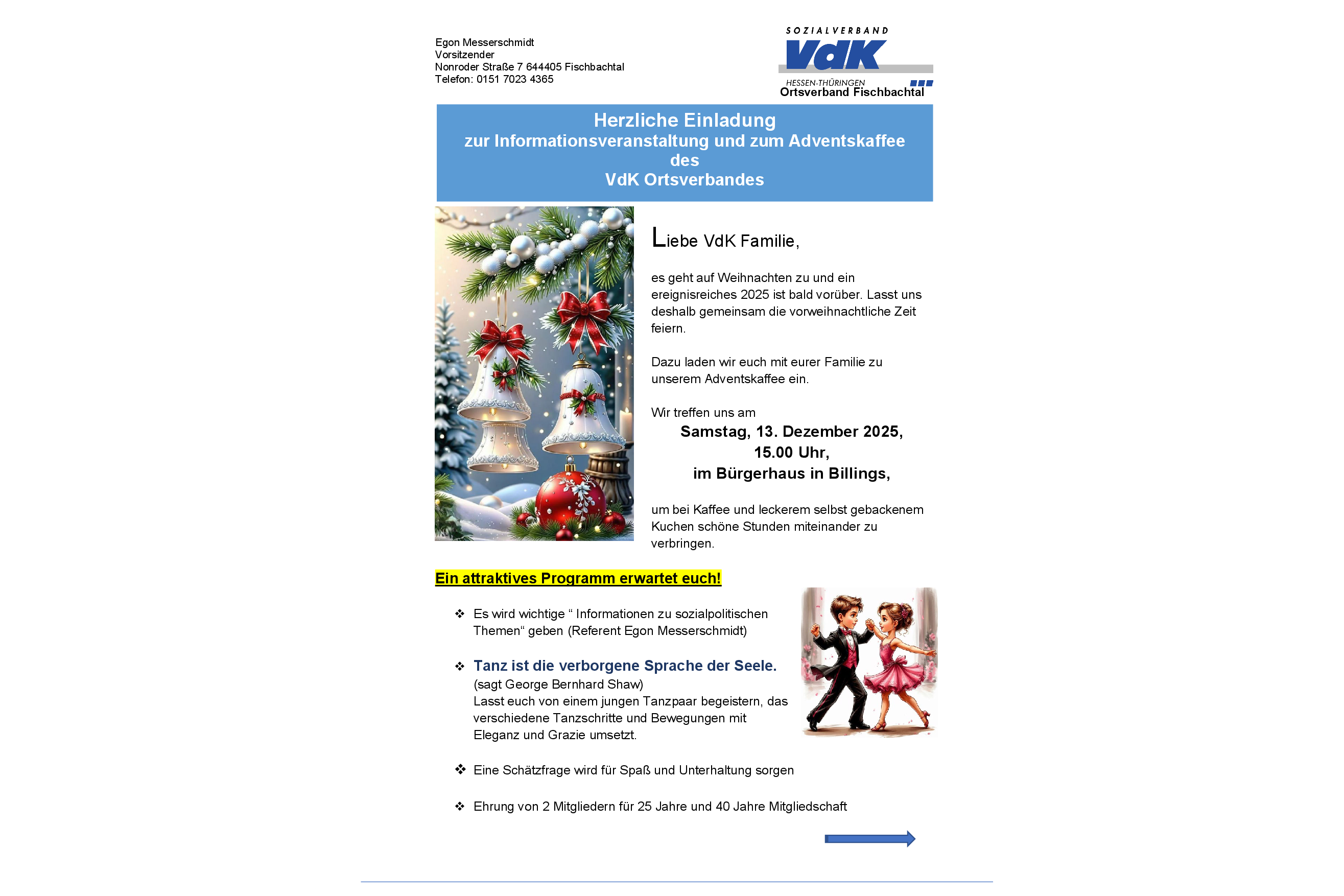 Einladung Adventskaffee 2025