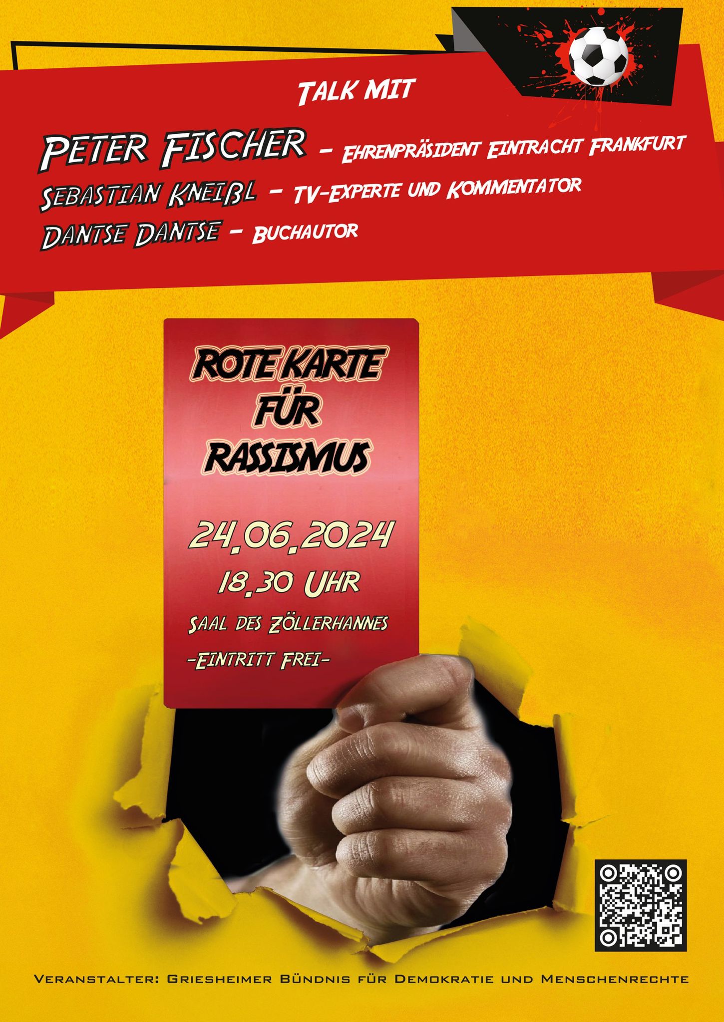 Plakat zur Talkrunde "Rote Karte für Rassismus"