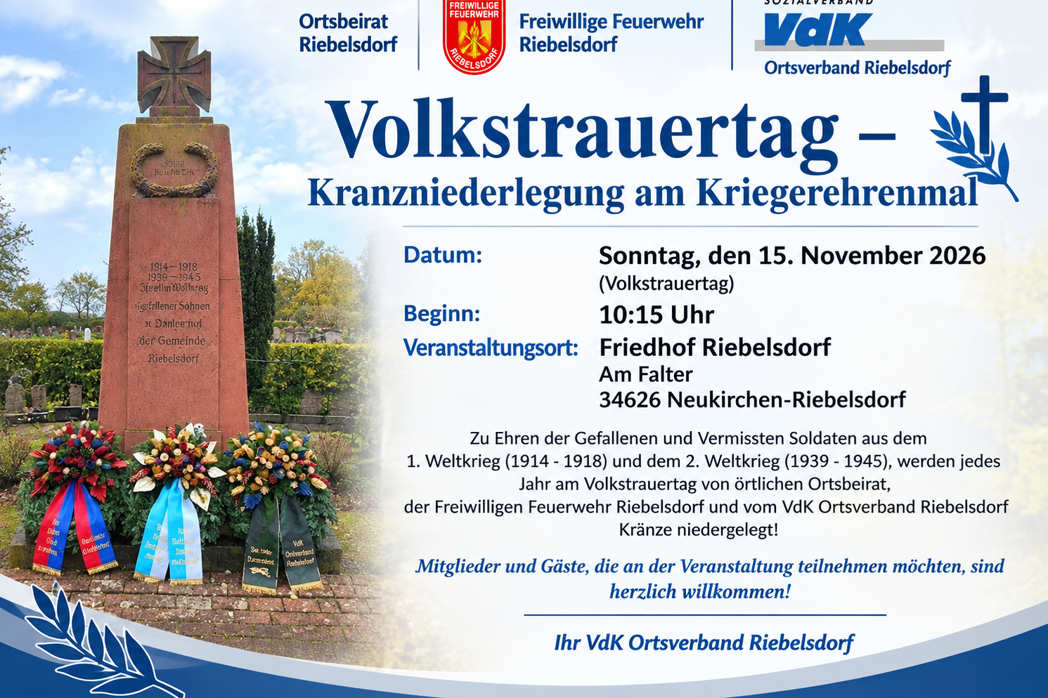Das Bild zeigt den Zusatztext mit Hinweis auf die Veranstaltung!