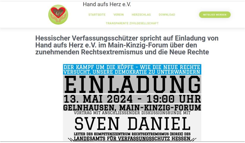 Einladung Hand auf`s Herz