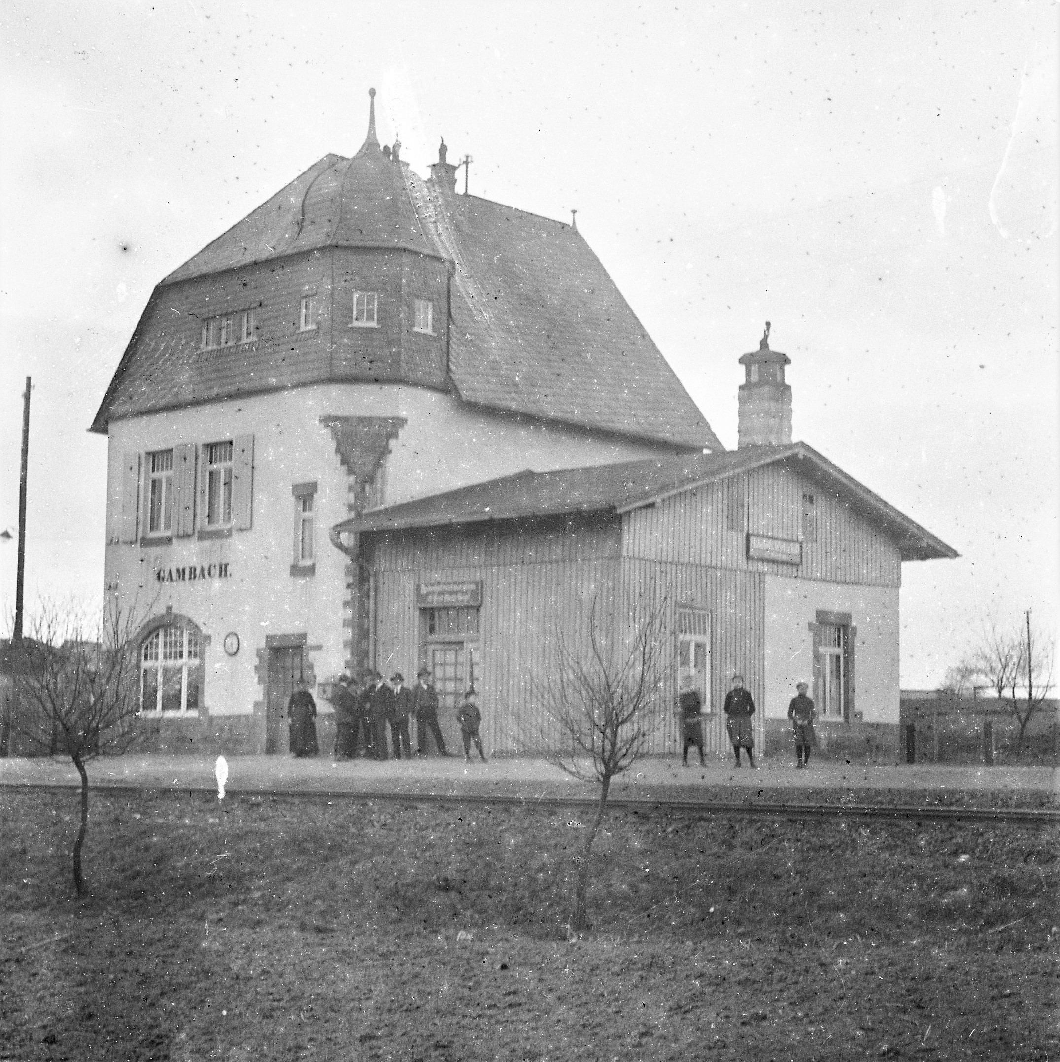 Bahnhof Gambach 1915