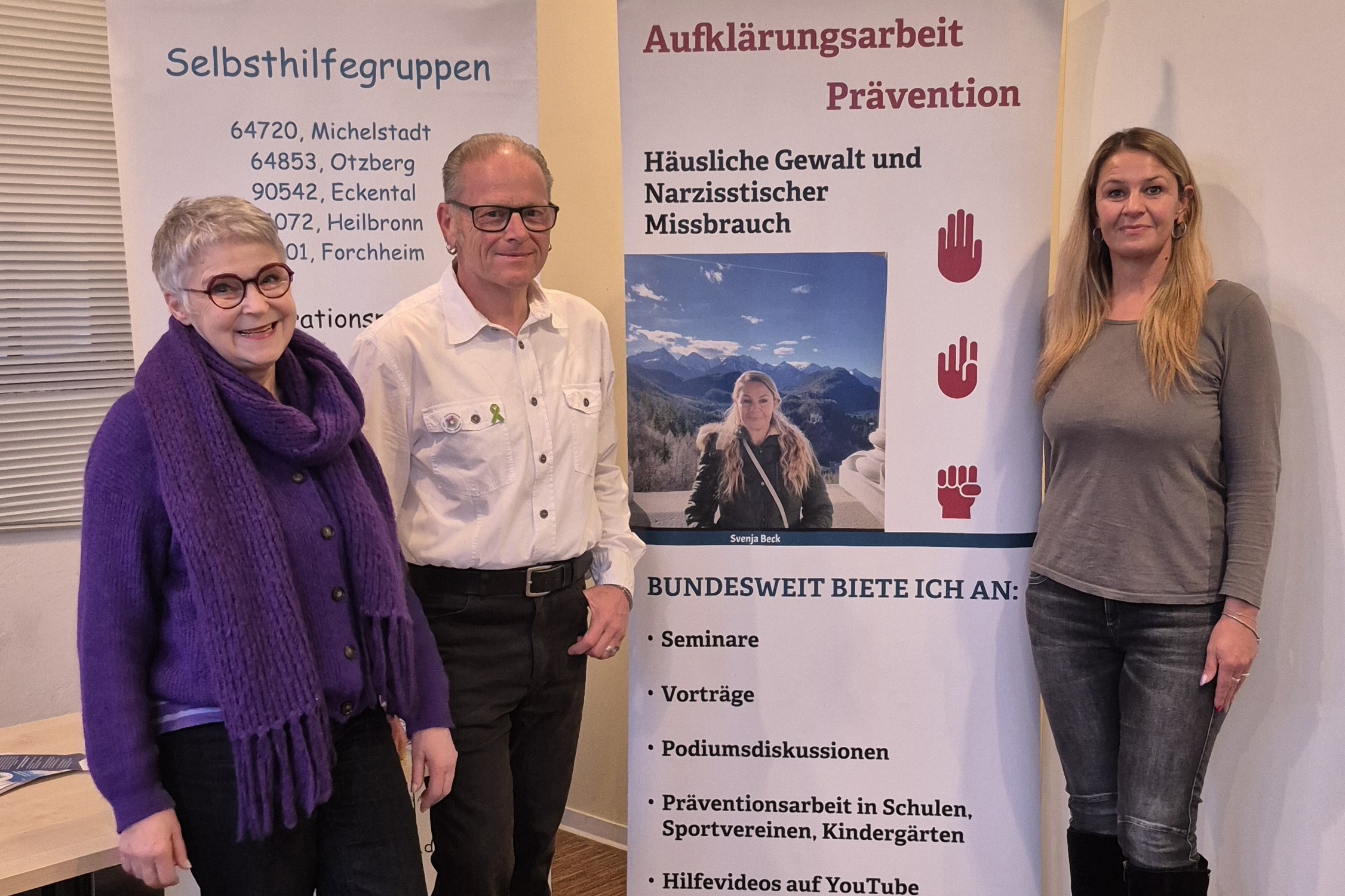 OV Vorsitzende Gabriele Weber mit den Referenten Svenja Beck und Werner Niebel