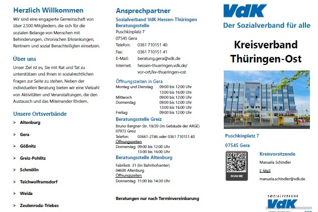 Flyer VdK Th&uuml;ringen-Ost